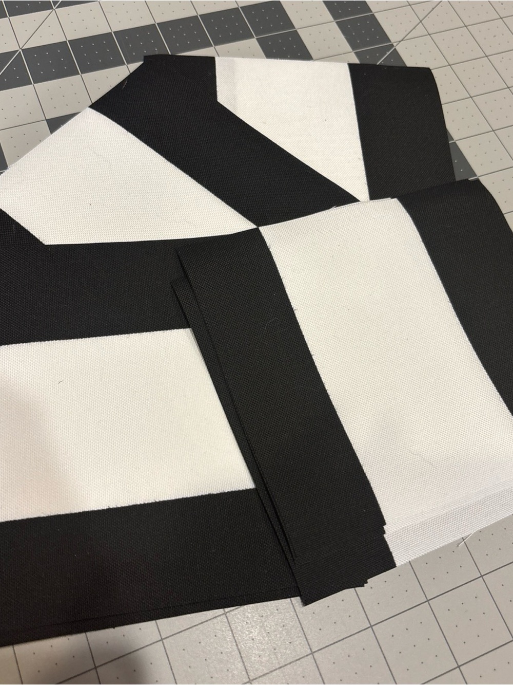 15 Black & White 6” Fabric Squares – Reclaimed Patchwork & Sewing